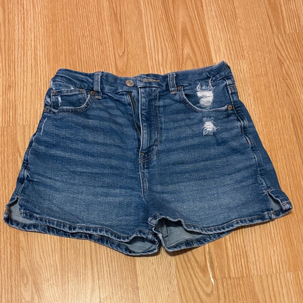 Denim Blue Women's Distressed Shorts